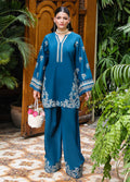 Sahane | Lovent Embroidered Pret 25 | ME23001 Euphoria XS Teal Blue Lawn
