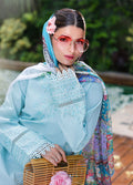 Sahane | Lovent Embroidered Pret 25 | ME23004 Celeste M Ice Blue Lawn