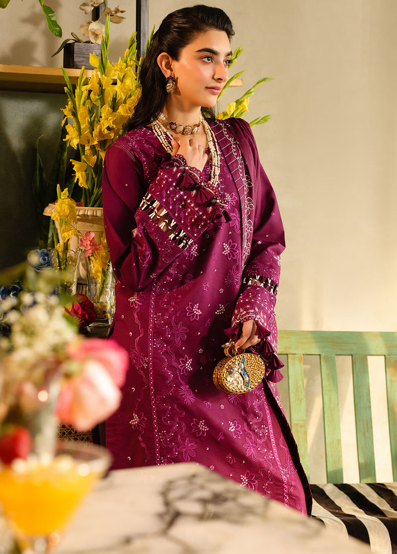 Sahane | In Laws in Lawn Eid Edit | CT-21002 Berry XL Magenta Lawn