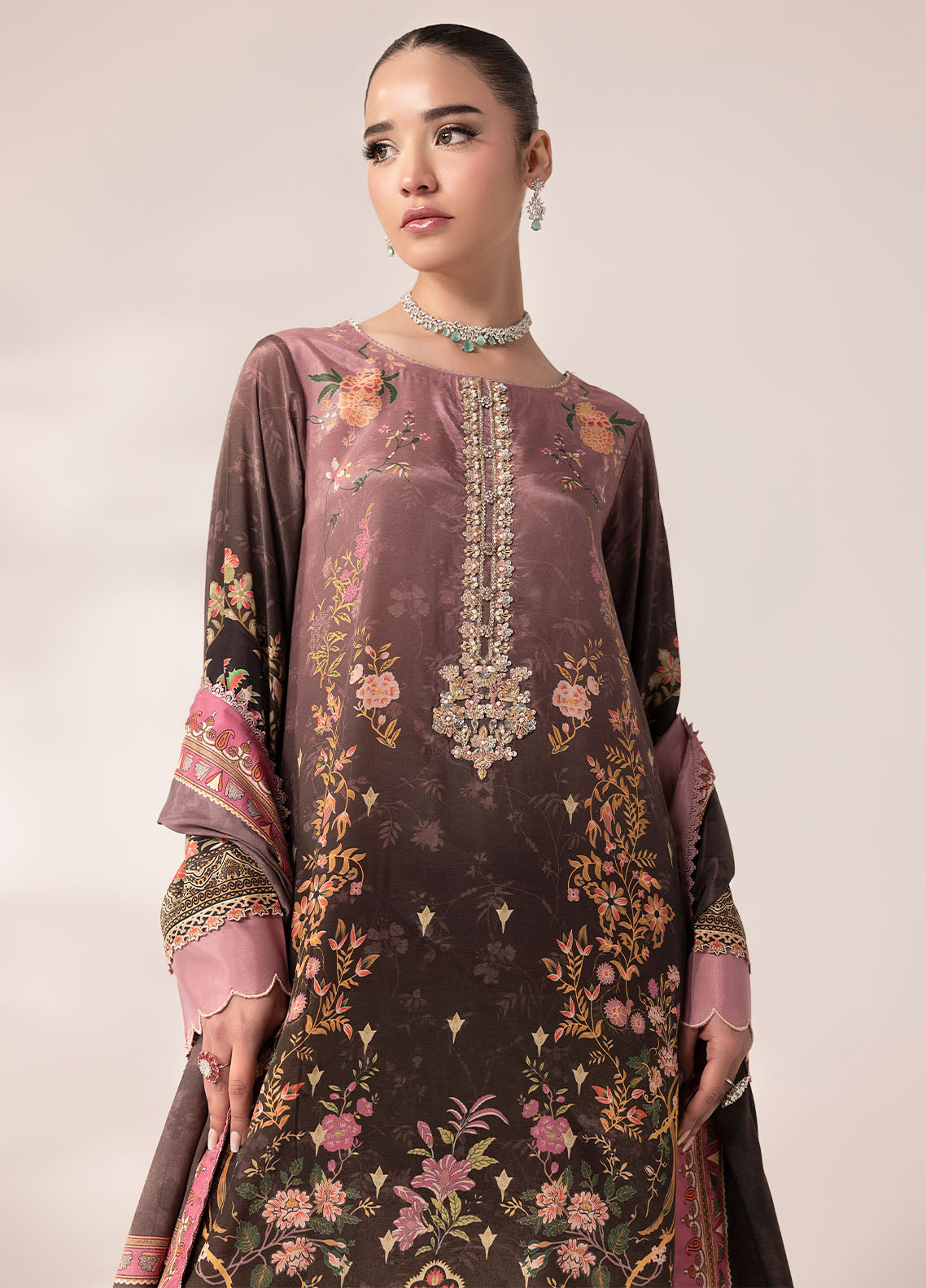Sahane | Suay Silk Handwork Edit | CT-15007 LILANA - SUAY S Pink Silk
