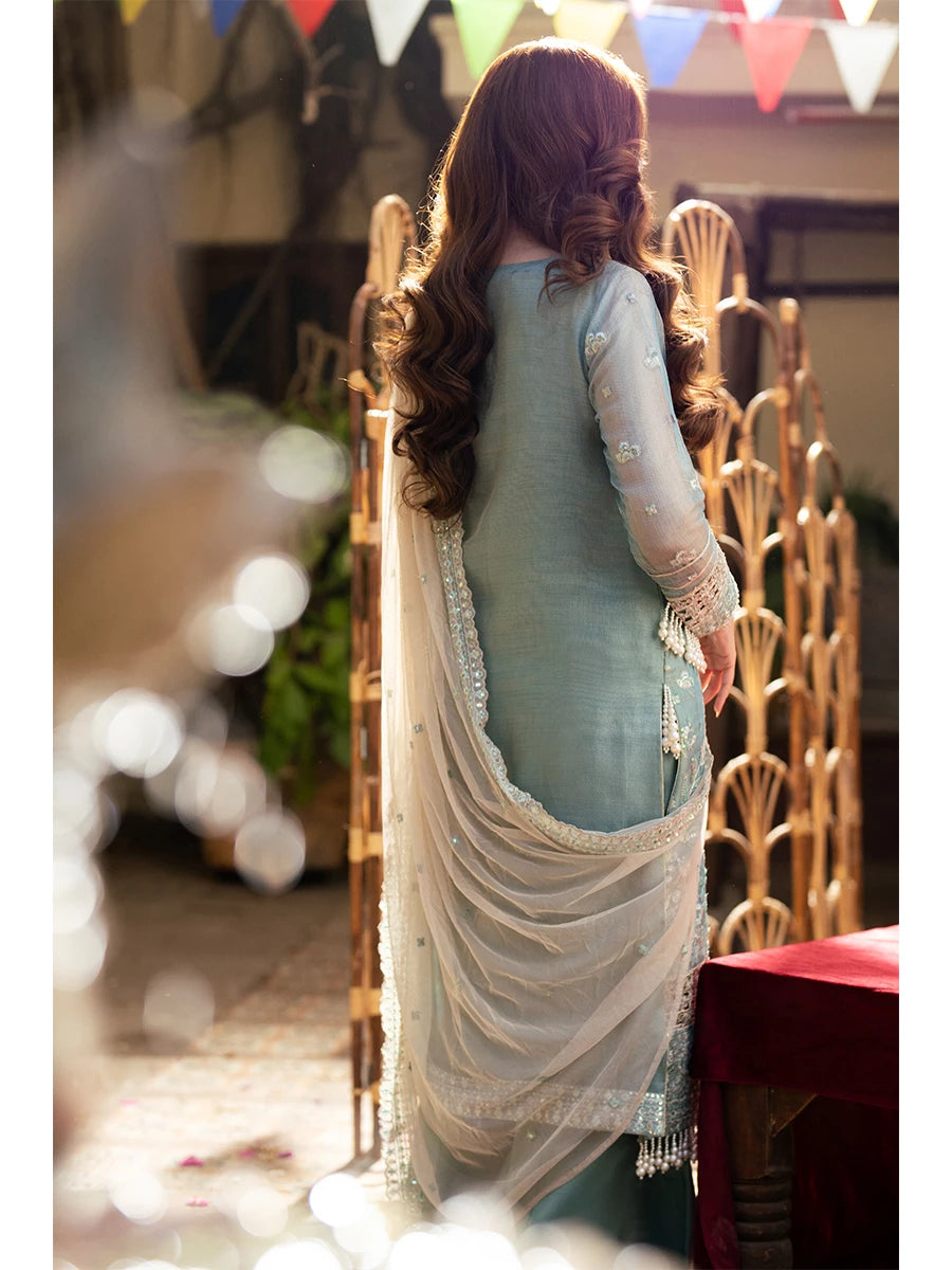 Salitex | Signature Festive Chiffon | SUNW6JI043UT XS Light Blue Gray Khaddi Net