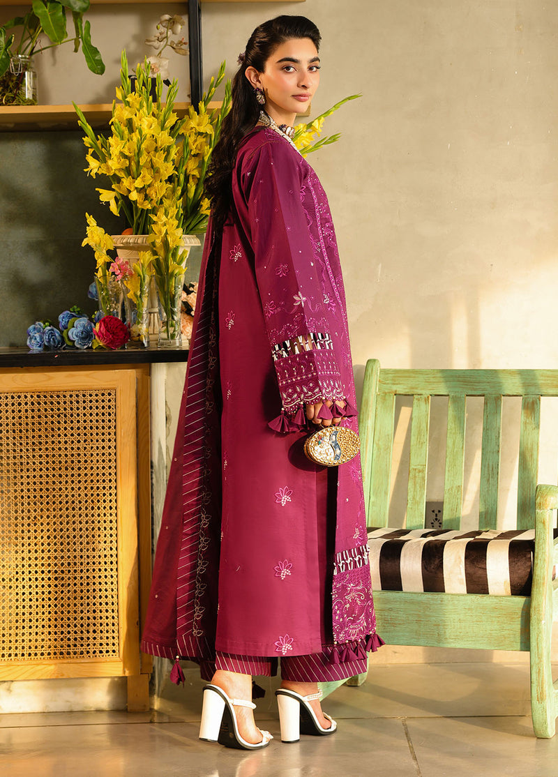 Sahane | In Laws in Lawn Eid Edit | CT-21002 Berry L Magenta Lawn