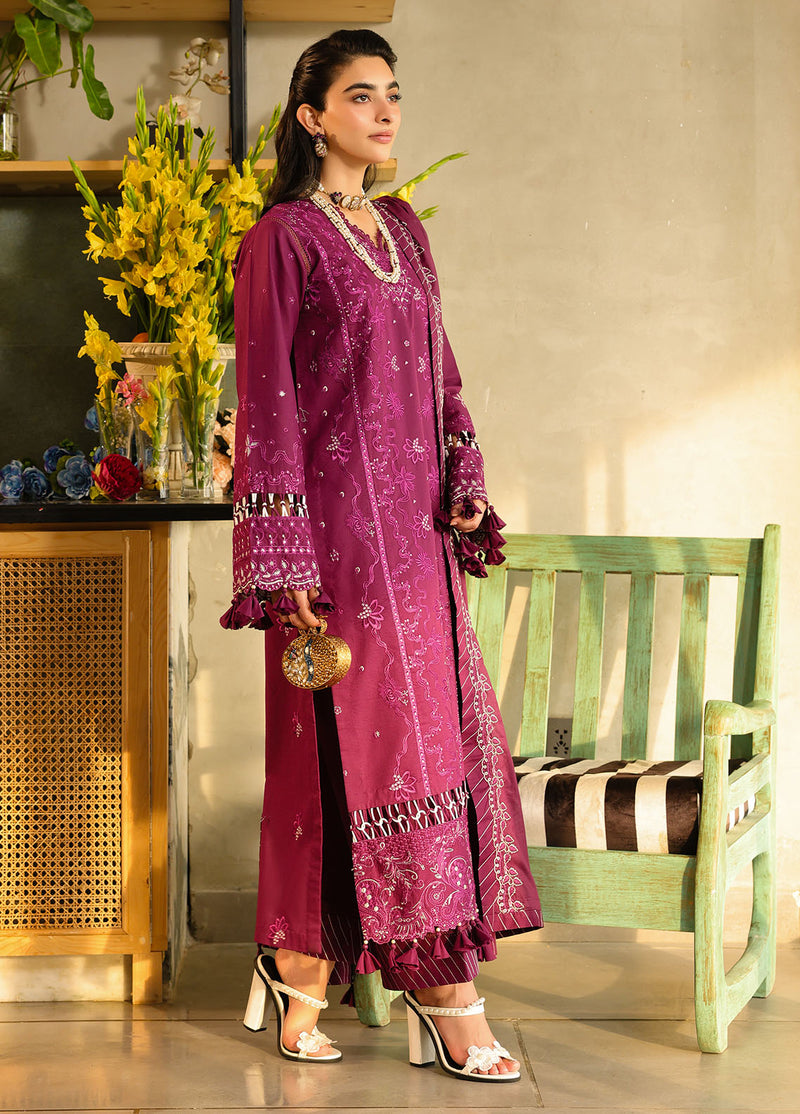 Sahane | In Laws in Lawn Eid Edit | CT-21002 Berry XS Magenta Lawn