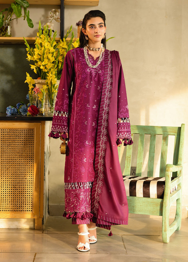 Sahane | In Laws in Lawn Eid Edit | CT-21002 Berry XS Magenta Lawn