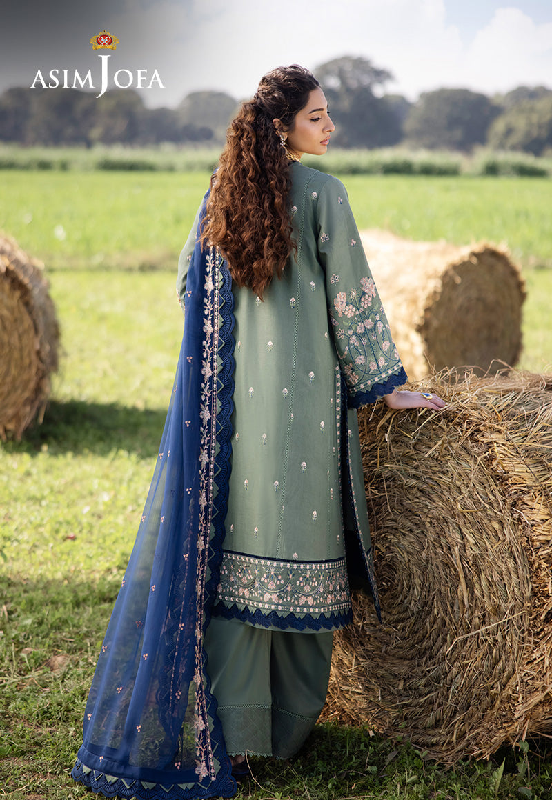 Asim Jofa | Luxury Lawn 25 | AJELL-14 XS Eucalyptus Green Lawn