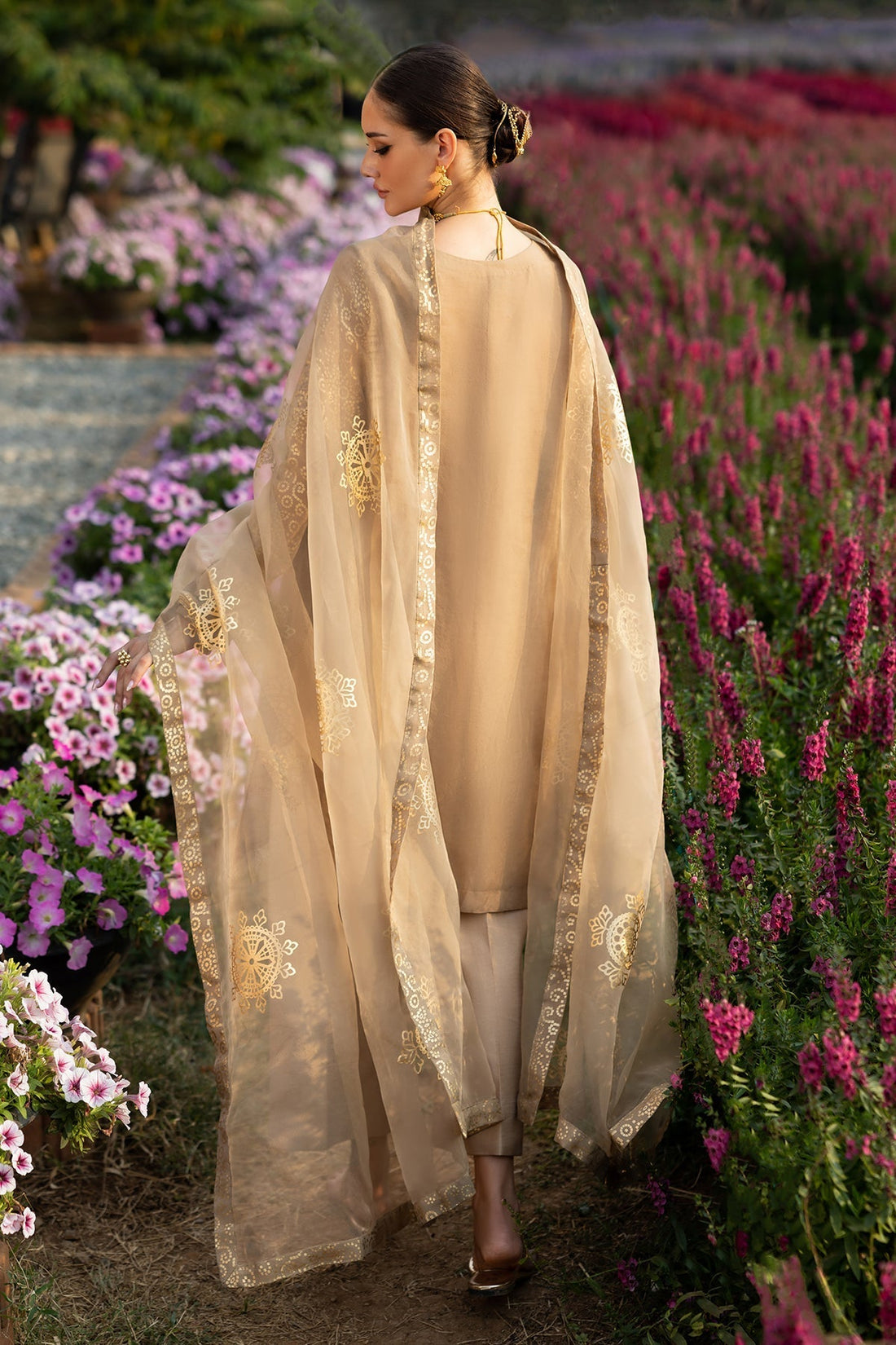Charizma | Festive Pret | CMA-5-062 S Coffee Organza