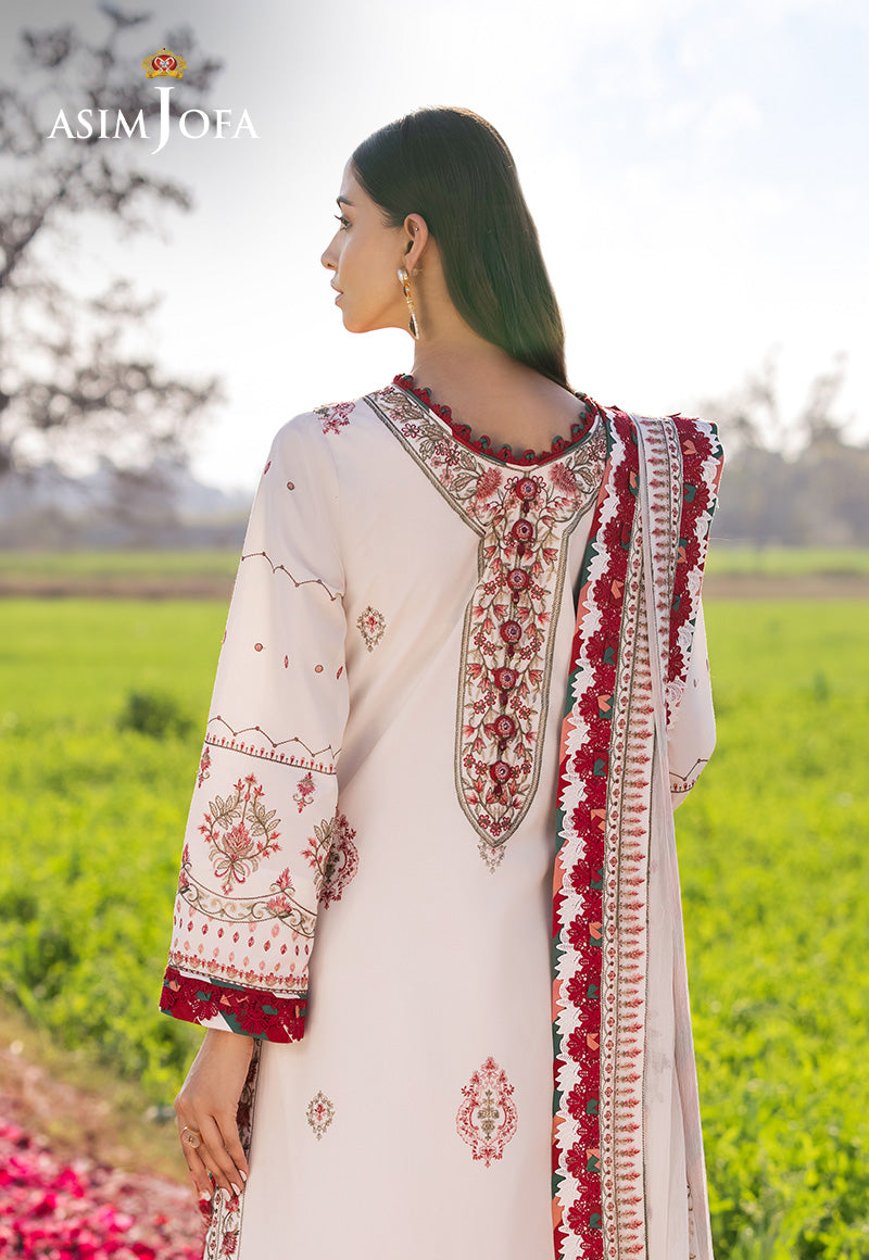Asim Jofa | Luxury Lawn 25 | AJELL-08 L Ivory Lawn