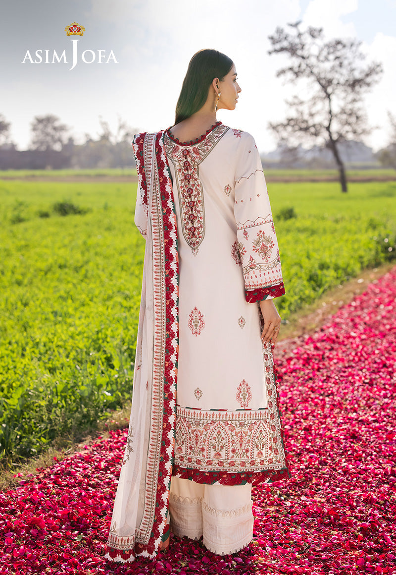 Asim Jofa | Luxury Lawn 25 | AJELL-08 XS Ivory Lawn