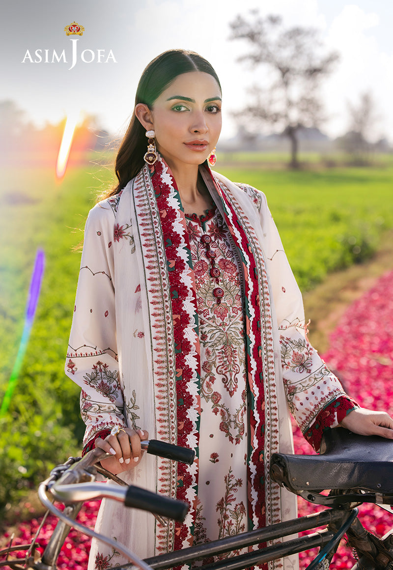 Asim Jofa | Luxury Lawn 25 | AJELL-08 M Ivory Lawn