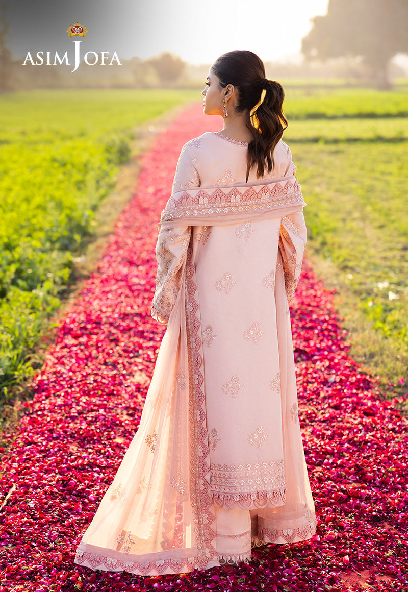 Asim Jofa | Luxury Lawn 25 | AJELL-15 XS Pale Peach Lawn