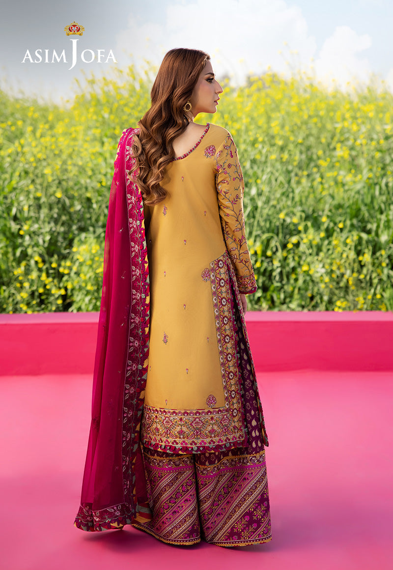 Asim Jofa | Luxury Lawn 25 | AJELL-07 XS Mustard Yellow Lawn