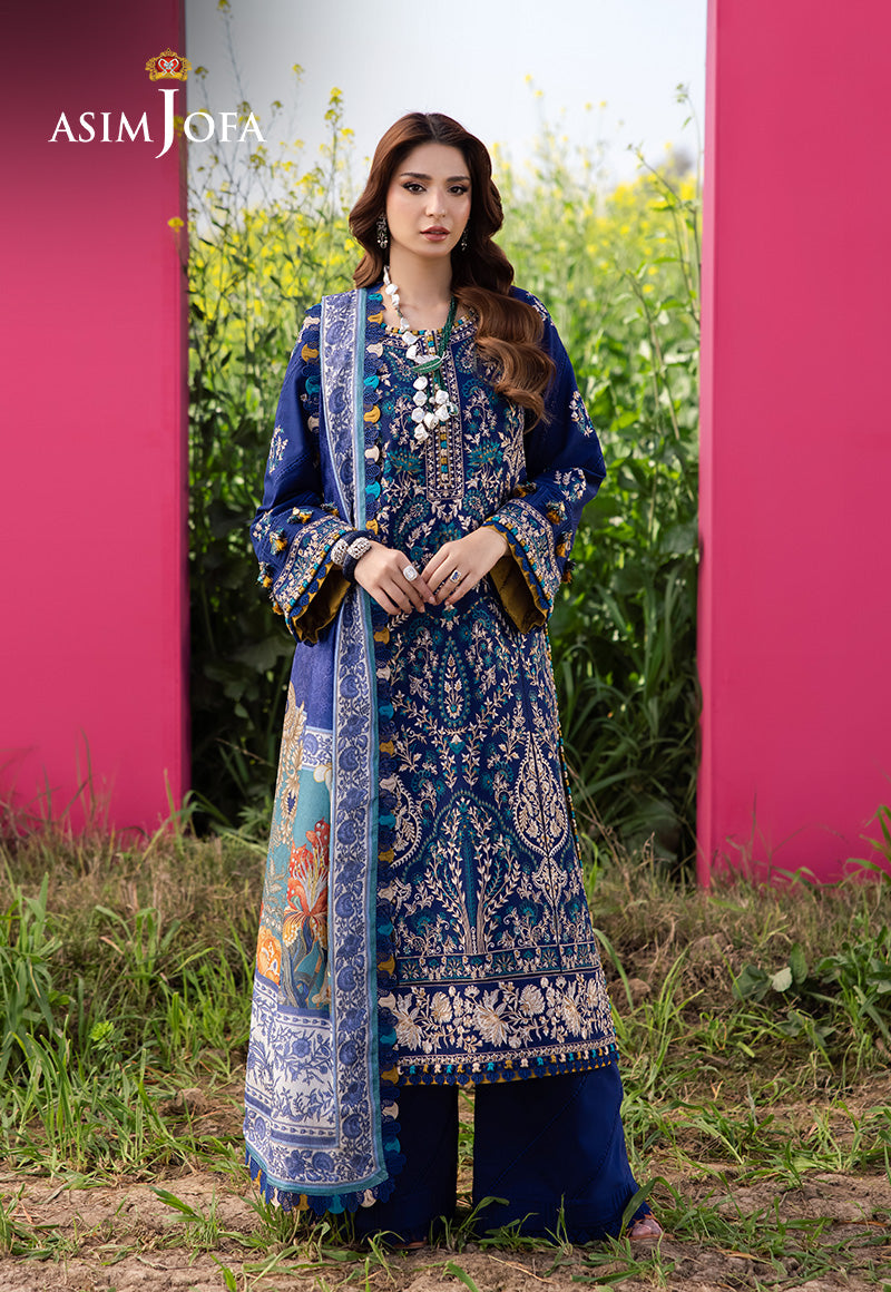 Asim Jofa | Luxury Lawn 25 | AJELL-11 XS Blue Lawn