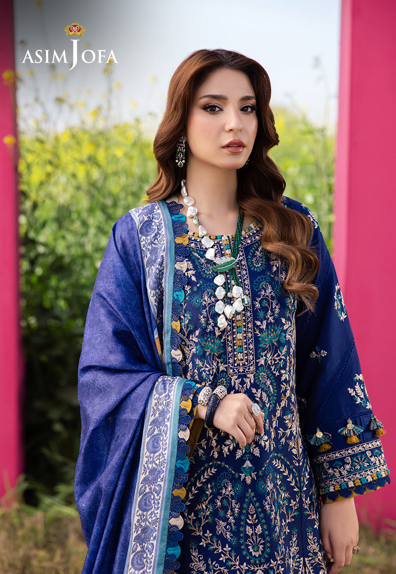 Asim Jofa | Luxury Lawn 25 | AJELL-11 M Blue Lawn