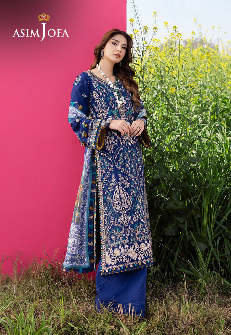 Asim Jofa | Luxury Lawn 25 | AJELL-11 XL Blue Lawn