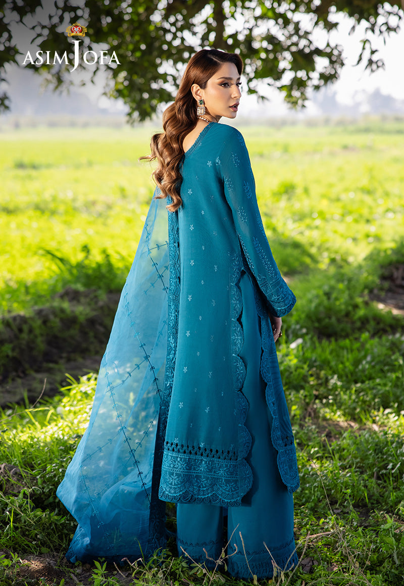Asim Jofa | Luxury Lawn 25 | AJELL-17 XS Teal Blue Lawn