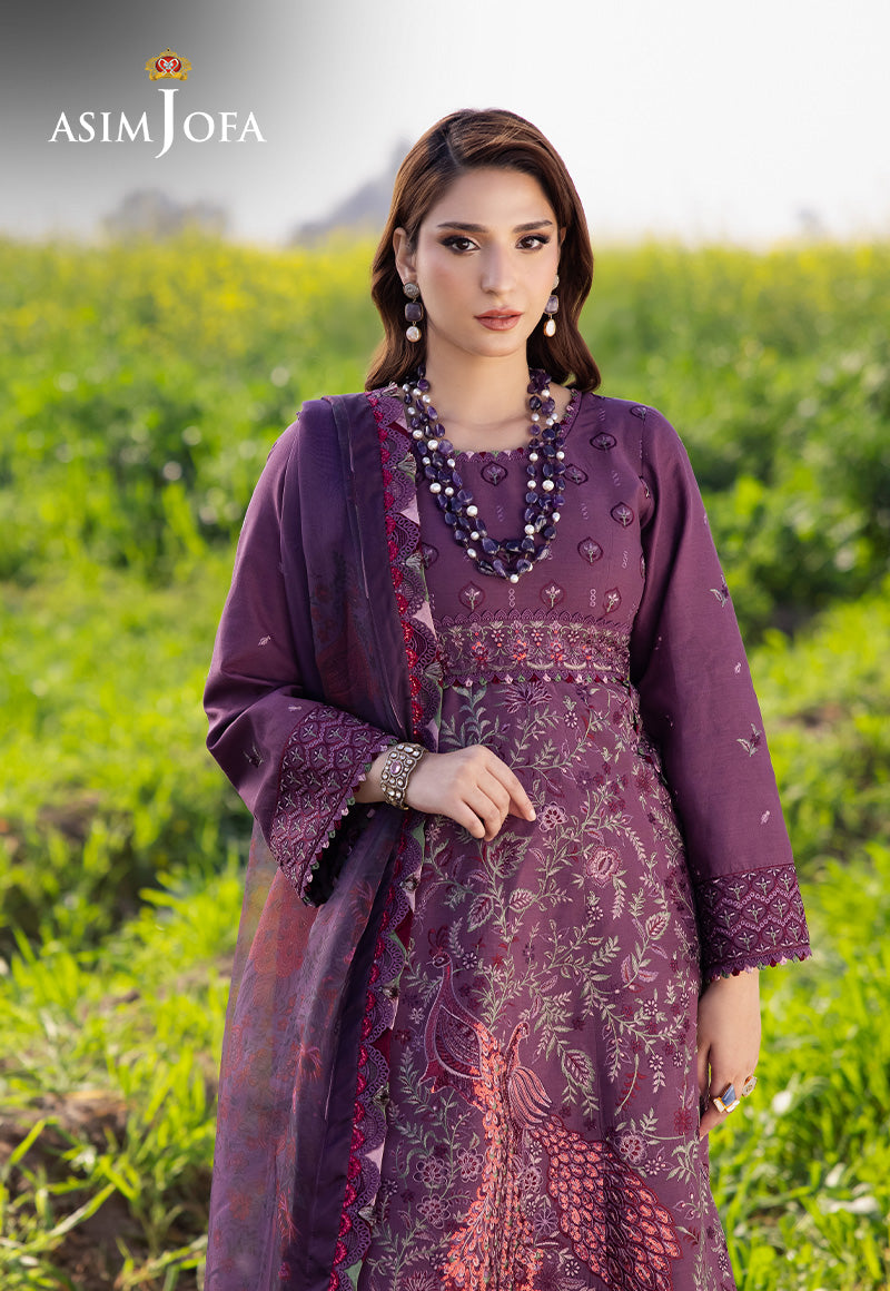 Asim Jofa | Luxury Lawn 25 | AJELL-18 L Plum Lawn