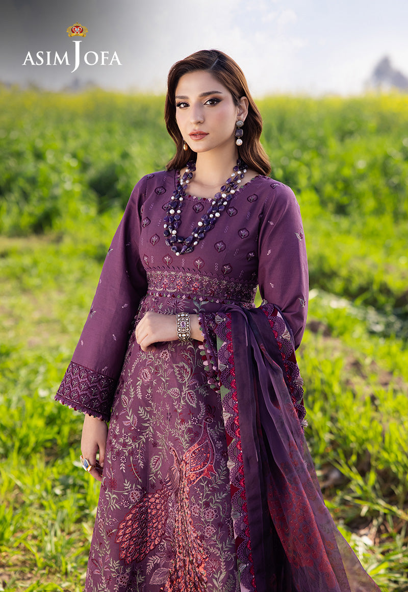 Asim Jofa | Luxury Lawn 25 | AJELL-18 M Plum Lawn