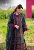 Asim Jofa | Luxury Lawn 25 | AJELL-04 L Dark Teal Green Lawn