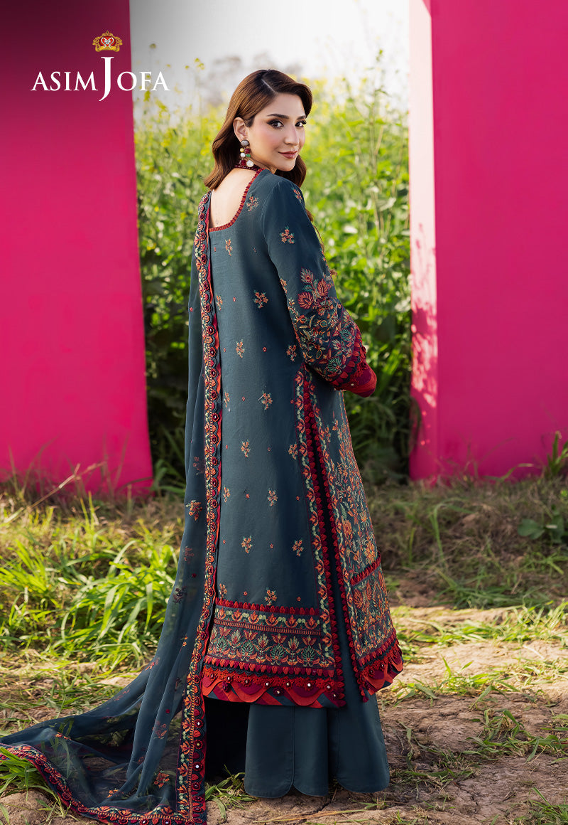 Asim Jofa | Luxury Lawn 25 | AJELL-04 XS Dark Teal Green Lawn