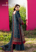 Asim Jofa | Luxury Lawn 25 | AJELL-04 S Dark Teal Green Lawn
