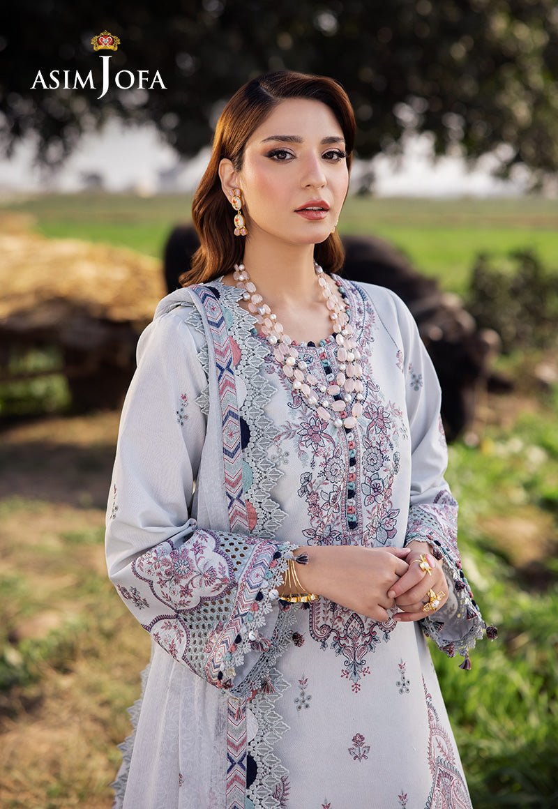 Asim Jofa | Luxury Lawn 25 | AJELL-10 XL Gray Lawn