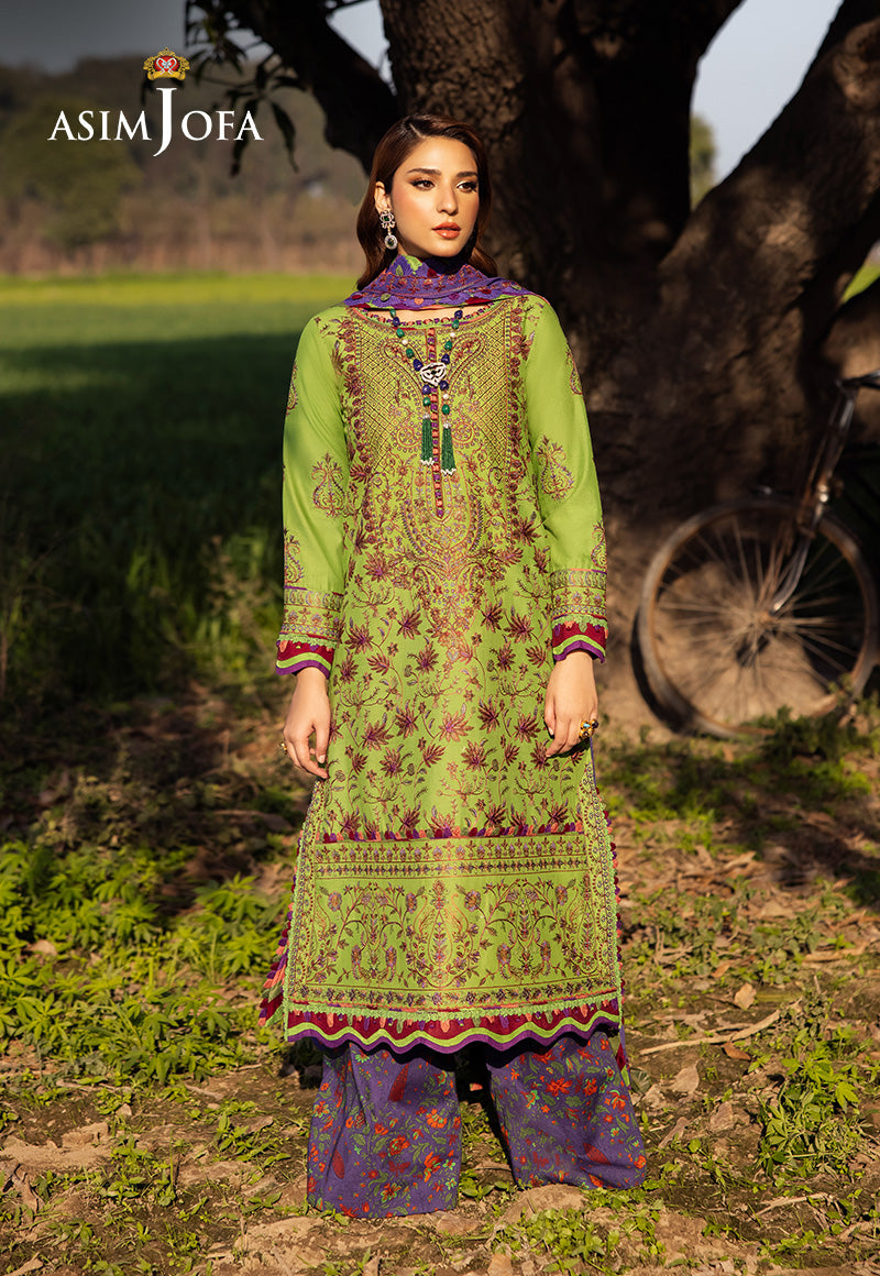 Asim Jofa | Luxury Lawn 25 | AJELL-05 XS Green Lawn