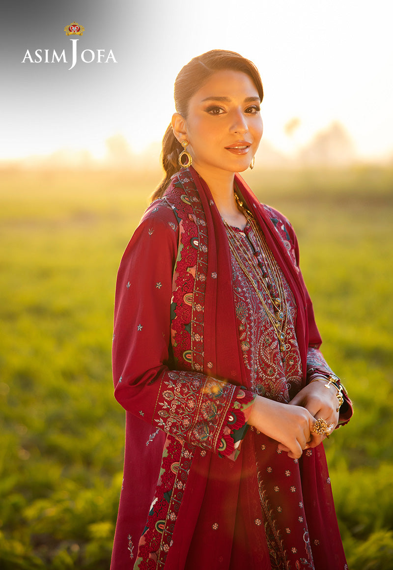 Asim Jofa | Luxury Lawn 25 | AJELL-06 L Red Lawn