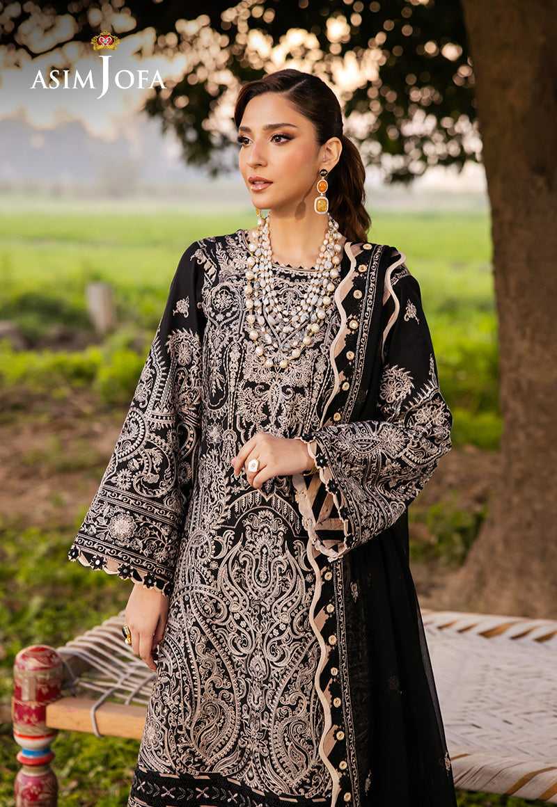 Asim Jofa | Luxury Lawn 25 | AJELL-03 M Black Lawn