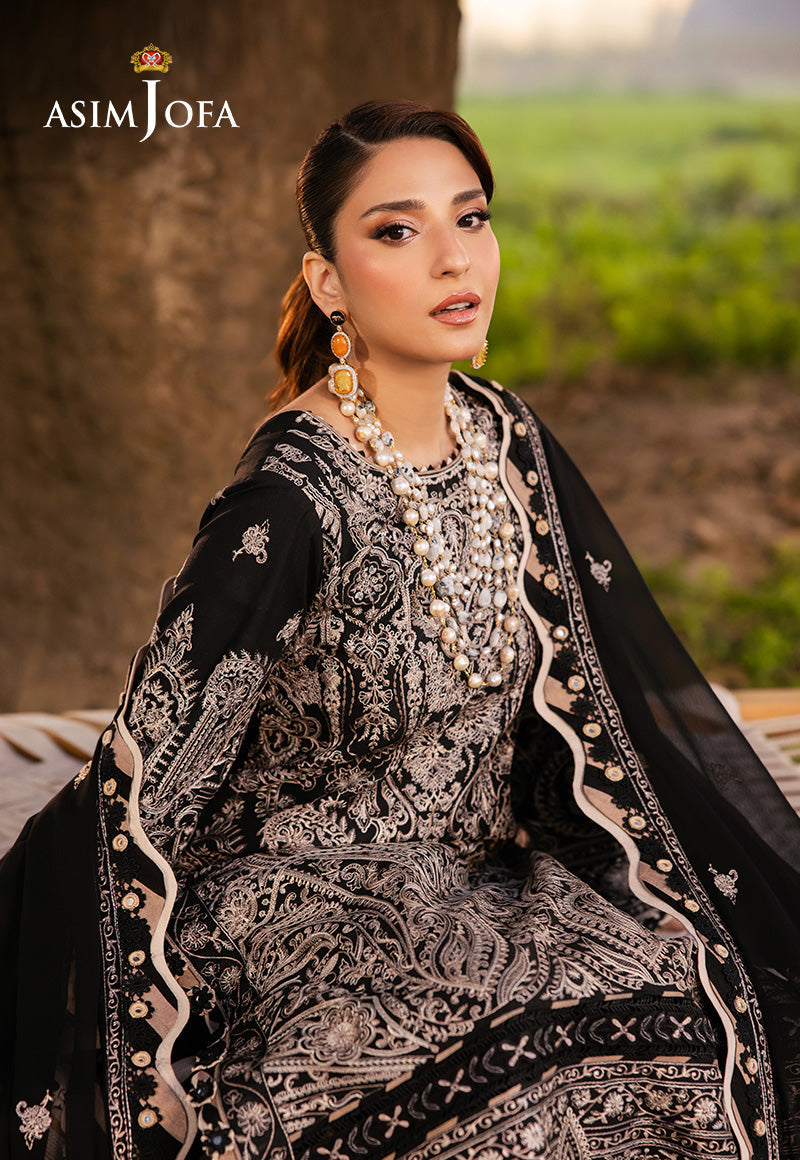 Asim Jofa | Luxury Lawn 25 | AJELL-03 XL Black Lawn
