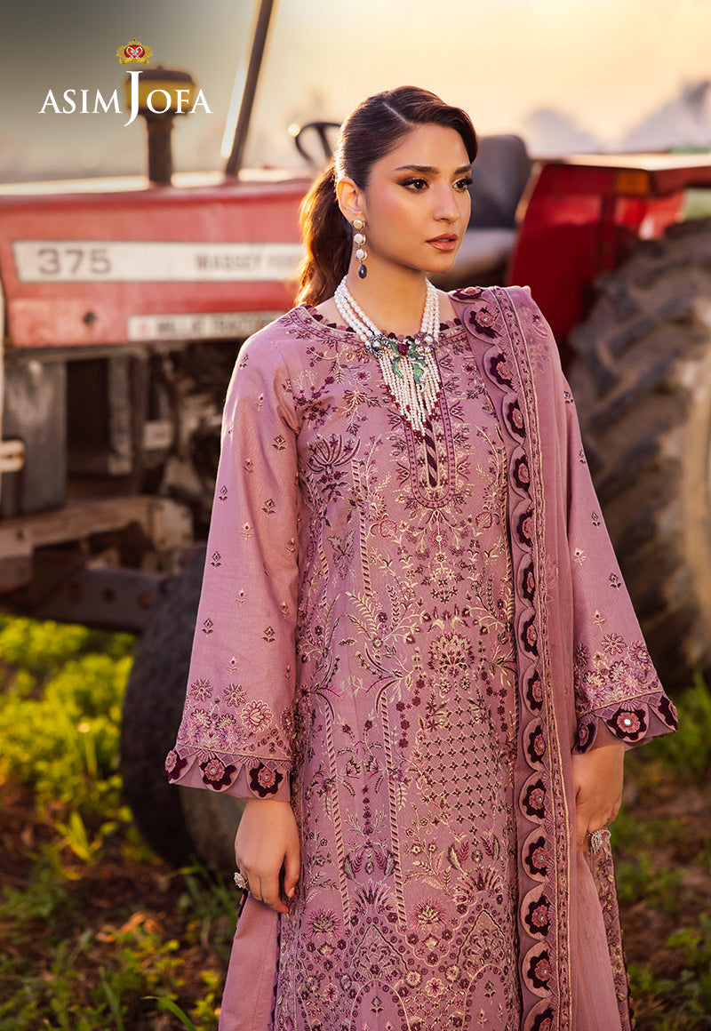 Asim Jofa | Luxury Lawn 25 | AJELL-02 M Pink Lawn