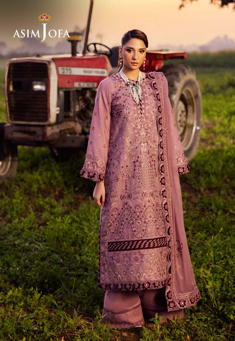Asim Jofa | Luxury Lawn 25 | AJELL-02 L Pink Lawn