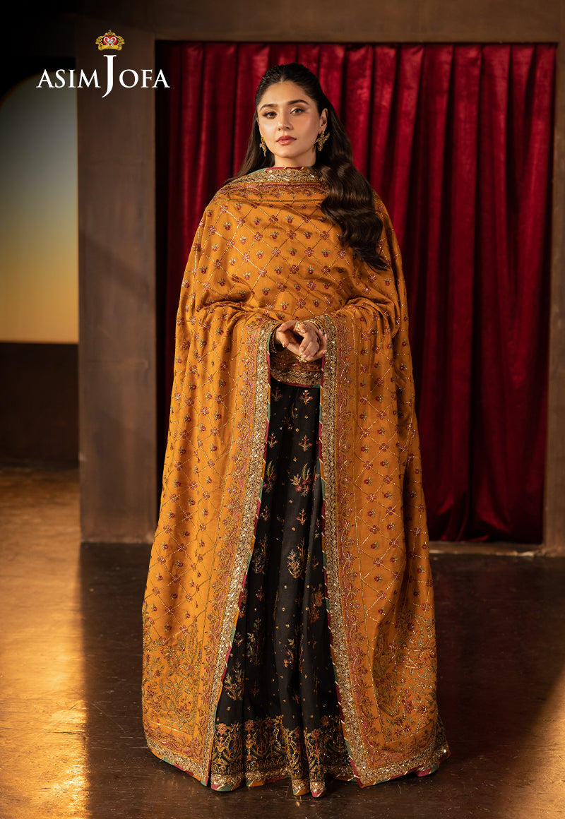 Asim Jofa | Luxury Festive Rejoice | AJLFF-19 Custom Size Black Silk
