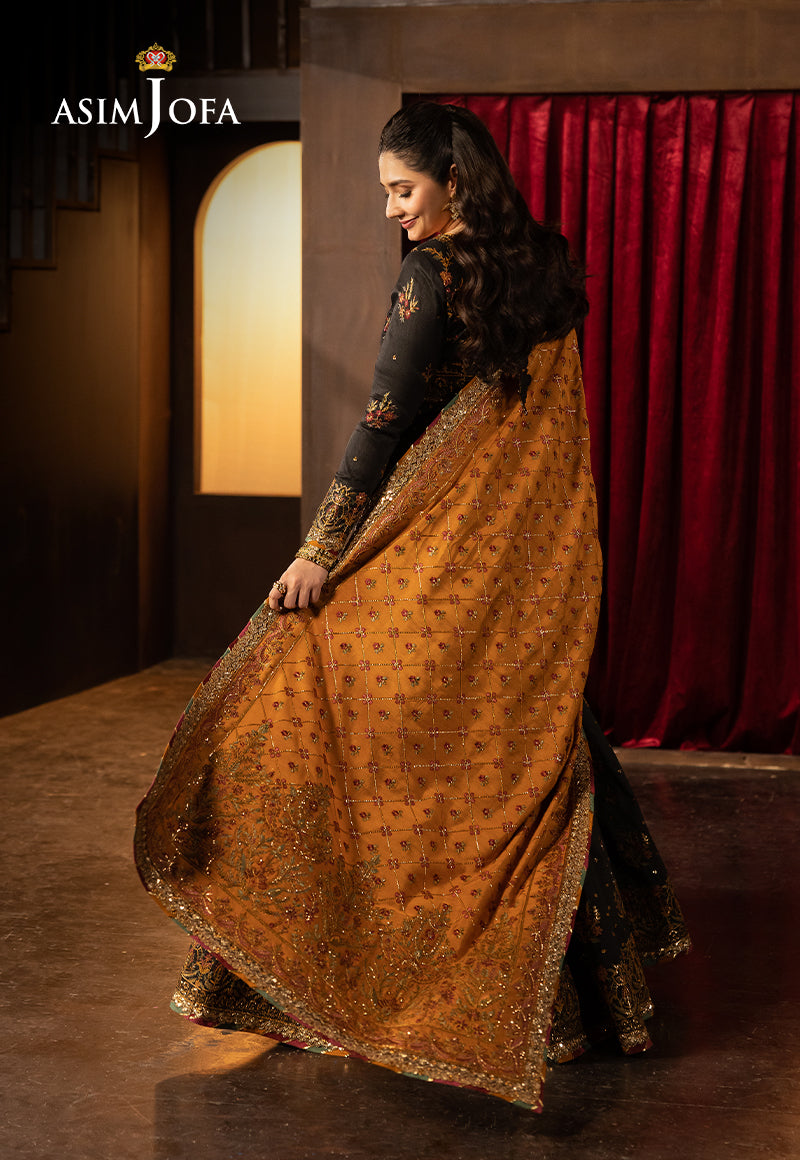 Asim Jofa | Luxury Festive Rejoice | AJLFF-19 XL Black Silk