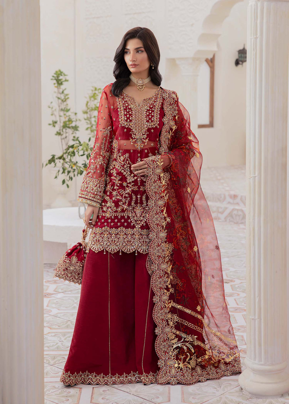 Kanwal Malik | Mirha Eid Luxury Pret 25 | Zehrah XS Red Organza