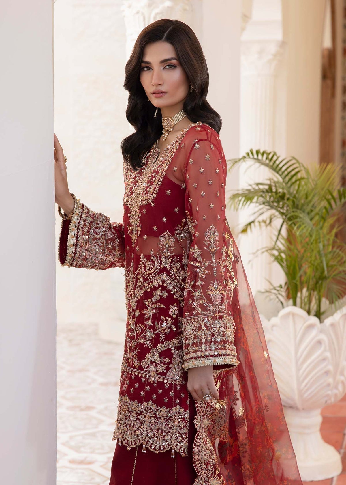 Kanwal Malik | Mirha Eid Luxury Pret 25 | Zehrah XL Red Organza