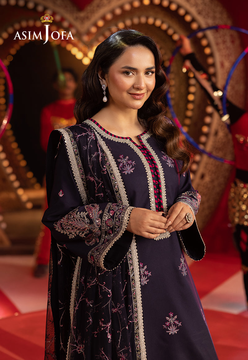 Asim Jofa | Festive Opulence | AJFO-04 M Navy Blue Silk