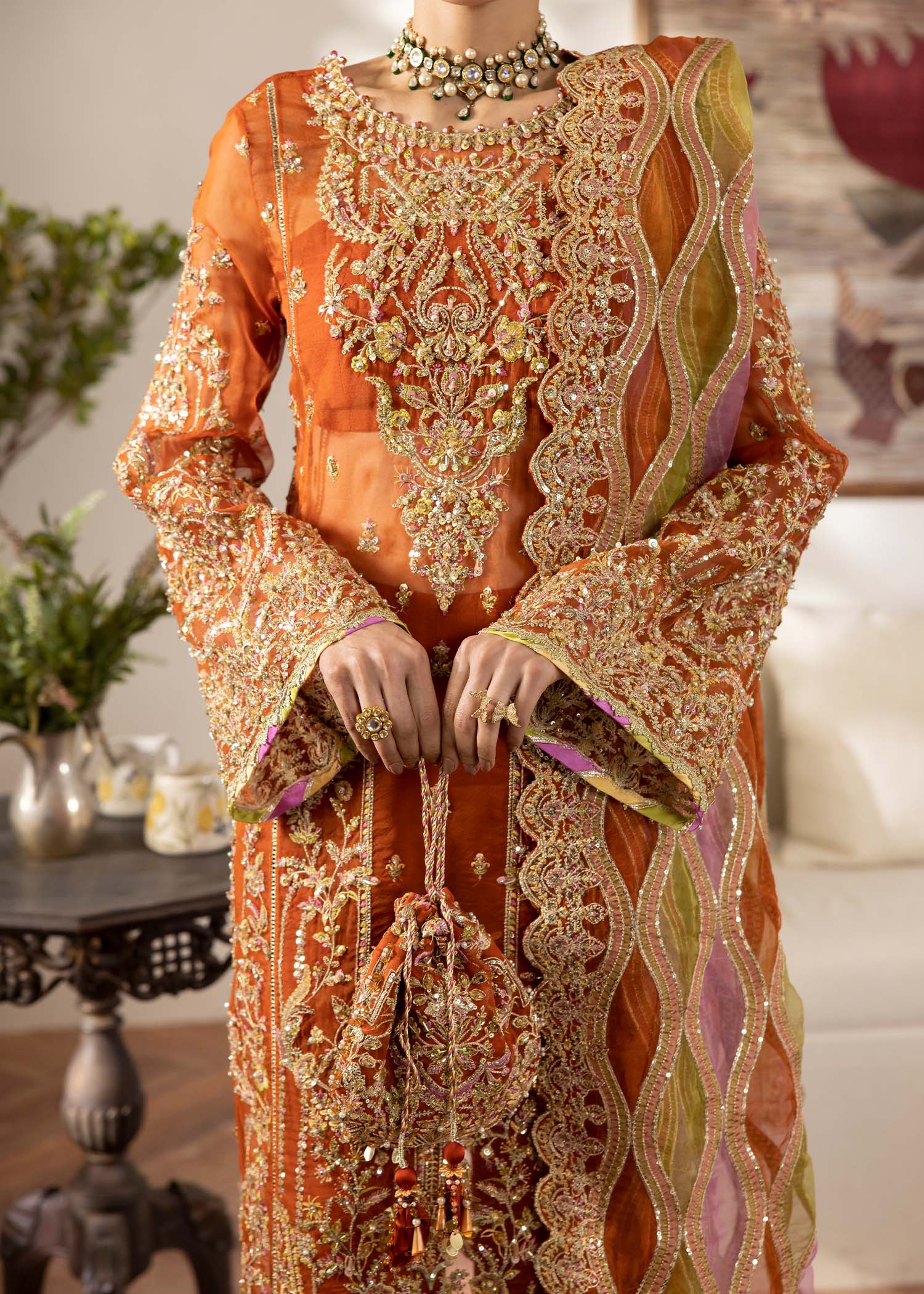 Kanwal Malik | Mirha Eid Luxury Pret 25 | Roshail M Rust Organza