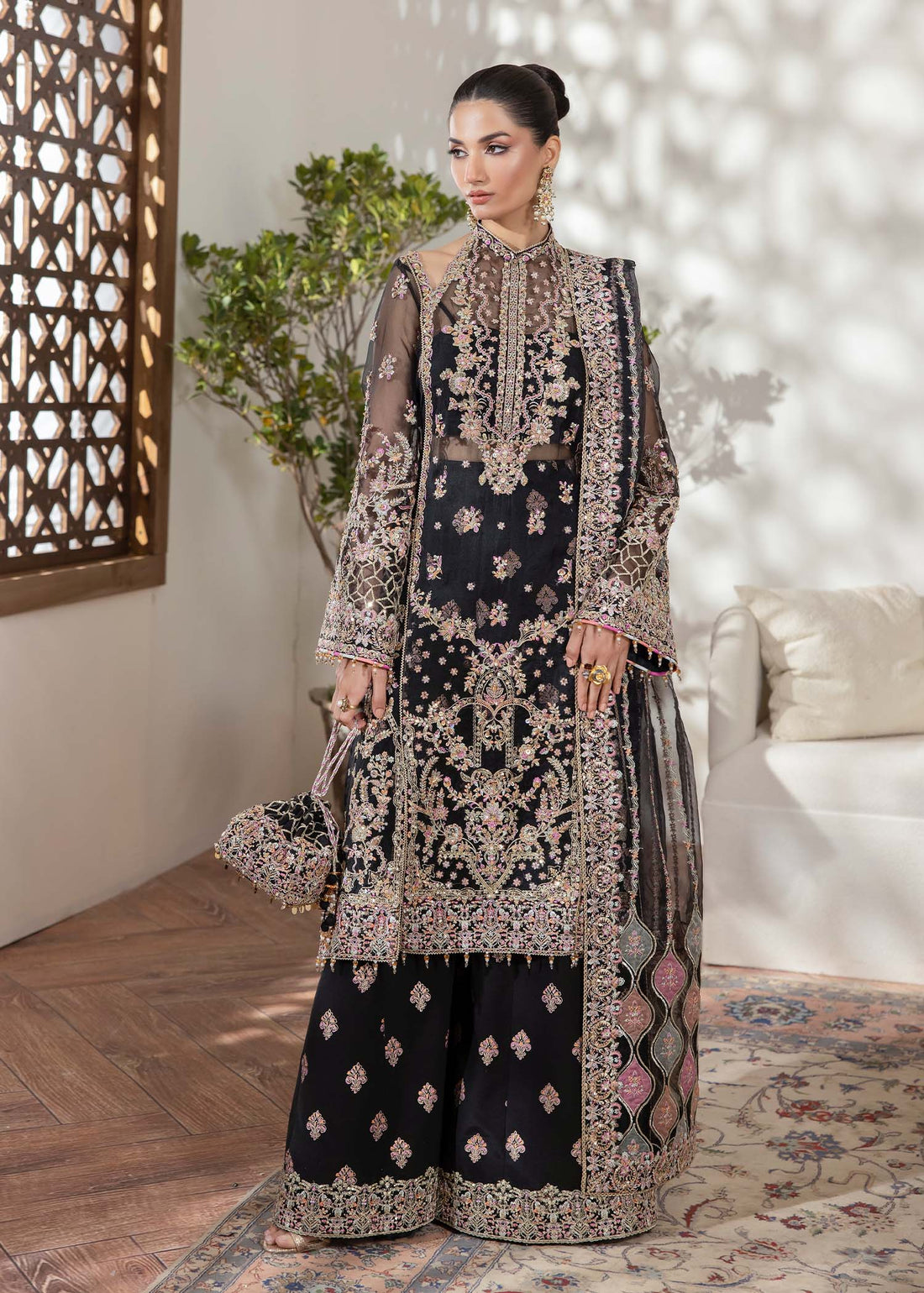 Kanwal Malik | Mirha Eid Luxury Pret 25 | Rama XS Black Organza