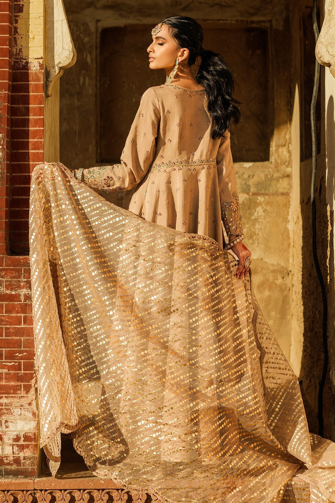 Charizma | Festive Pret | CMA-5-024 S Beige Raw Silk