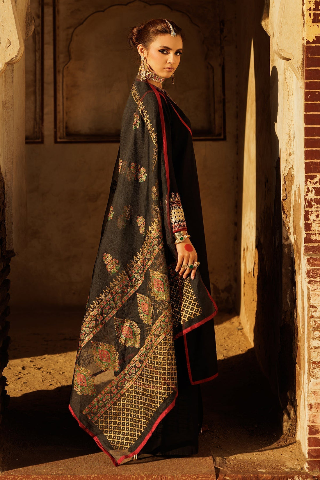 Charizma | Festive Pret | CMA-5-26 S Black Raw Silk