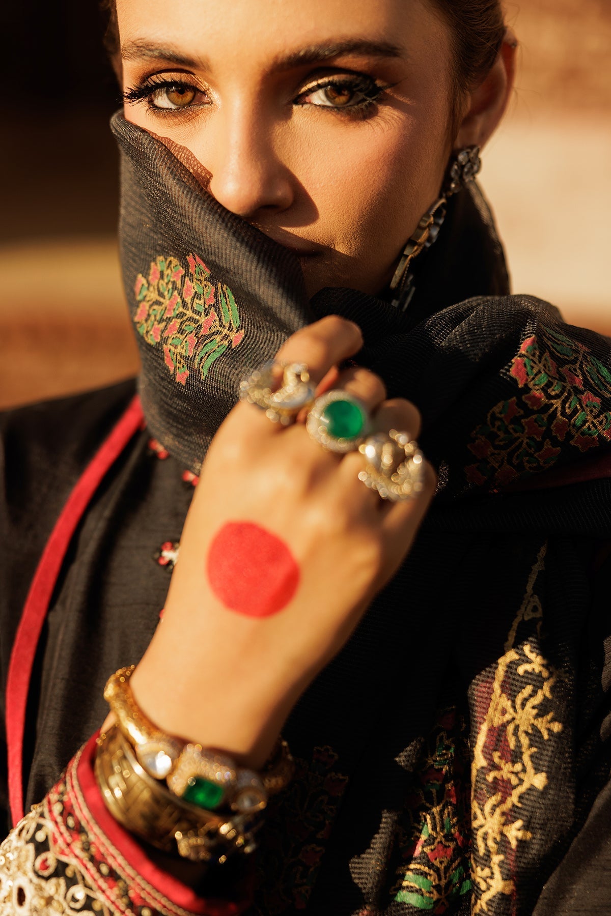 Charizma | Festive Pret | CMA-5-26 L Black Raw Silk