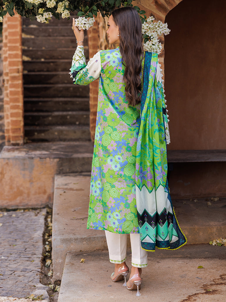Rajbari | Floral Symphony Lawn 25 | RB-04 XS Green Lawn