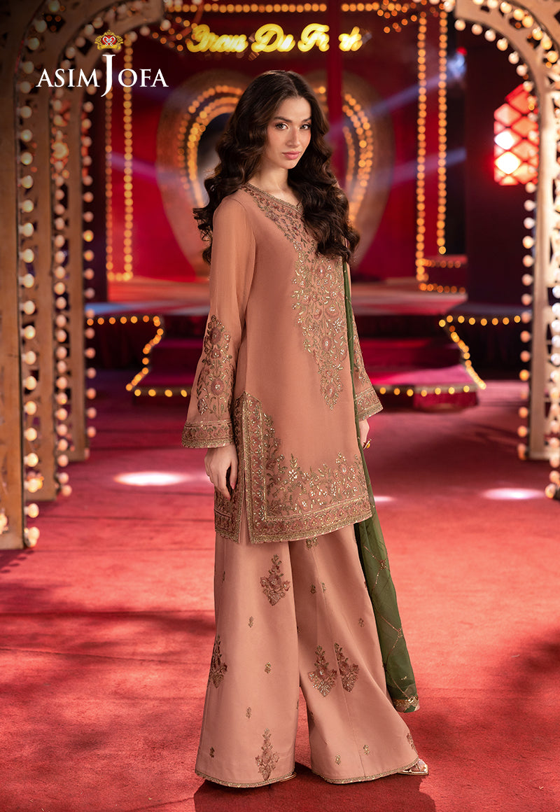 Asim Jofa | Festive Collection 25 | AJLF-12 M Powder Peach Chiffon