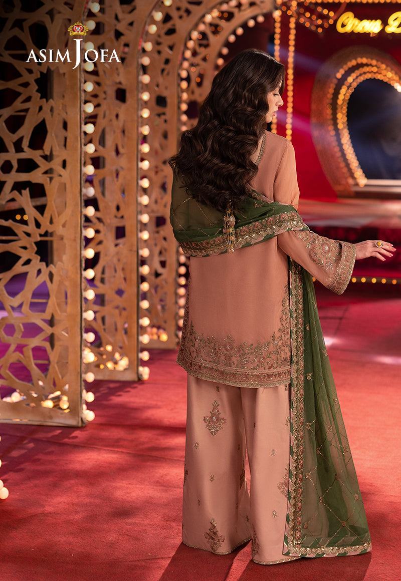 Asim Jofa | Festive Collection 25 | AJLF-12 XS Powder Peach Chiffon