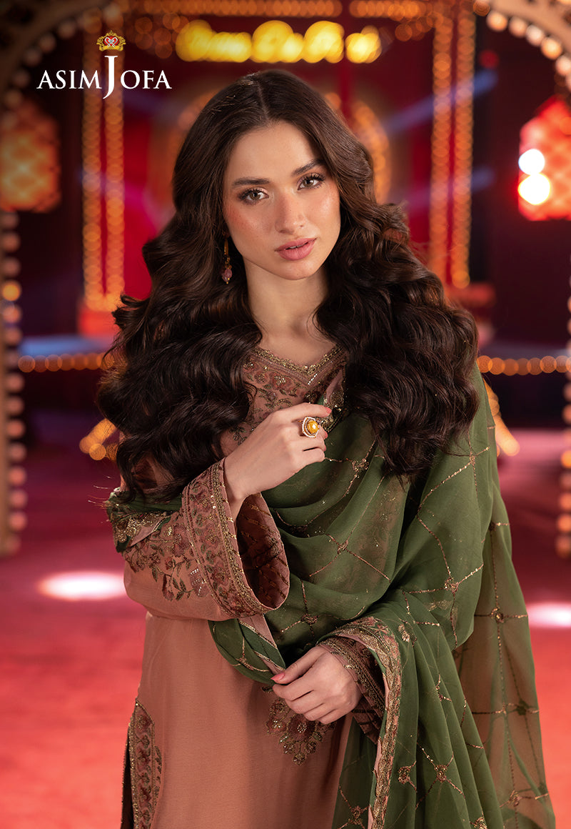Asim Jofa | Festive Collection 25 | AJLF-12 L Powder Peach Chiffon