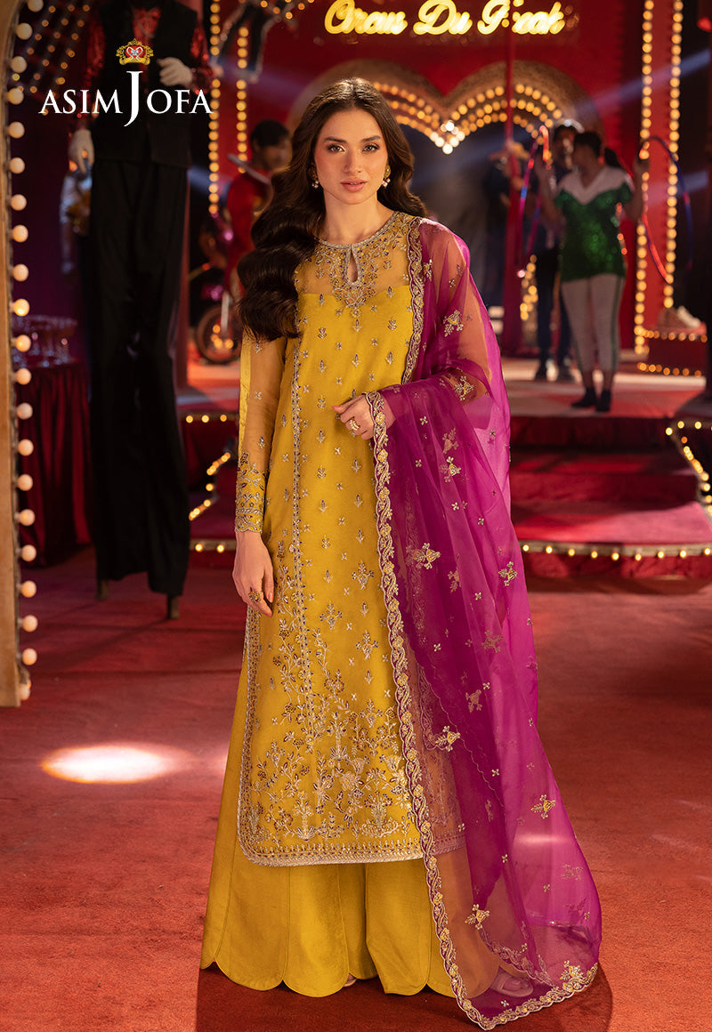 Asim Jofa | Festive Opulence | AJFO-05 XS Lime Yellow Organza