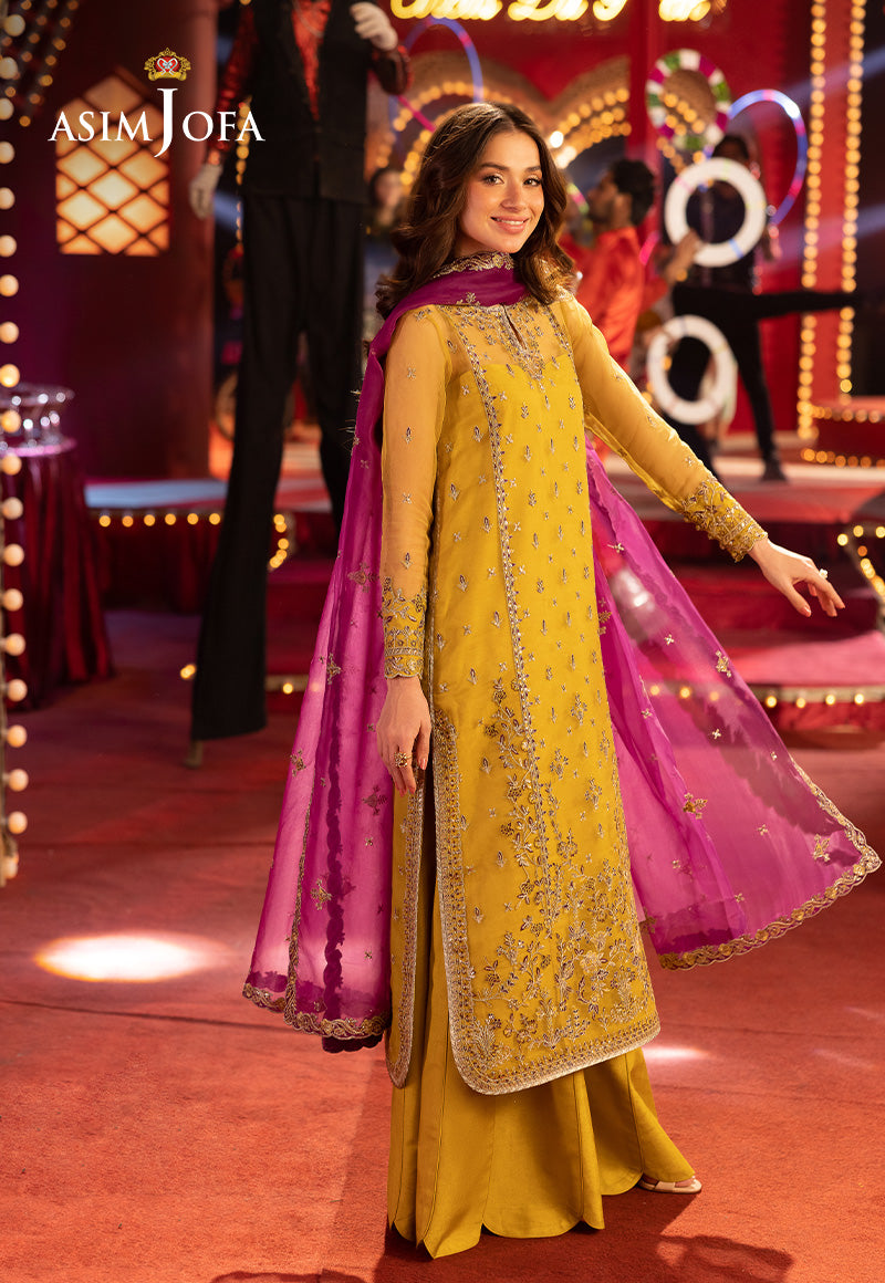 Asim Jofa | Festive Opulence | AJFO-05 Custom Size Lime Yellow Organza