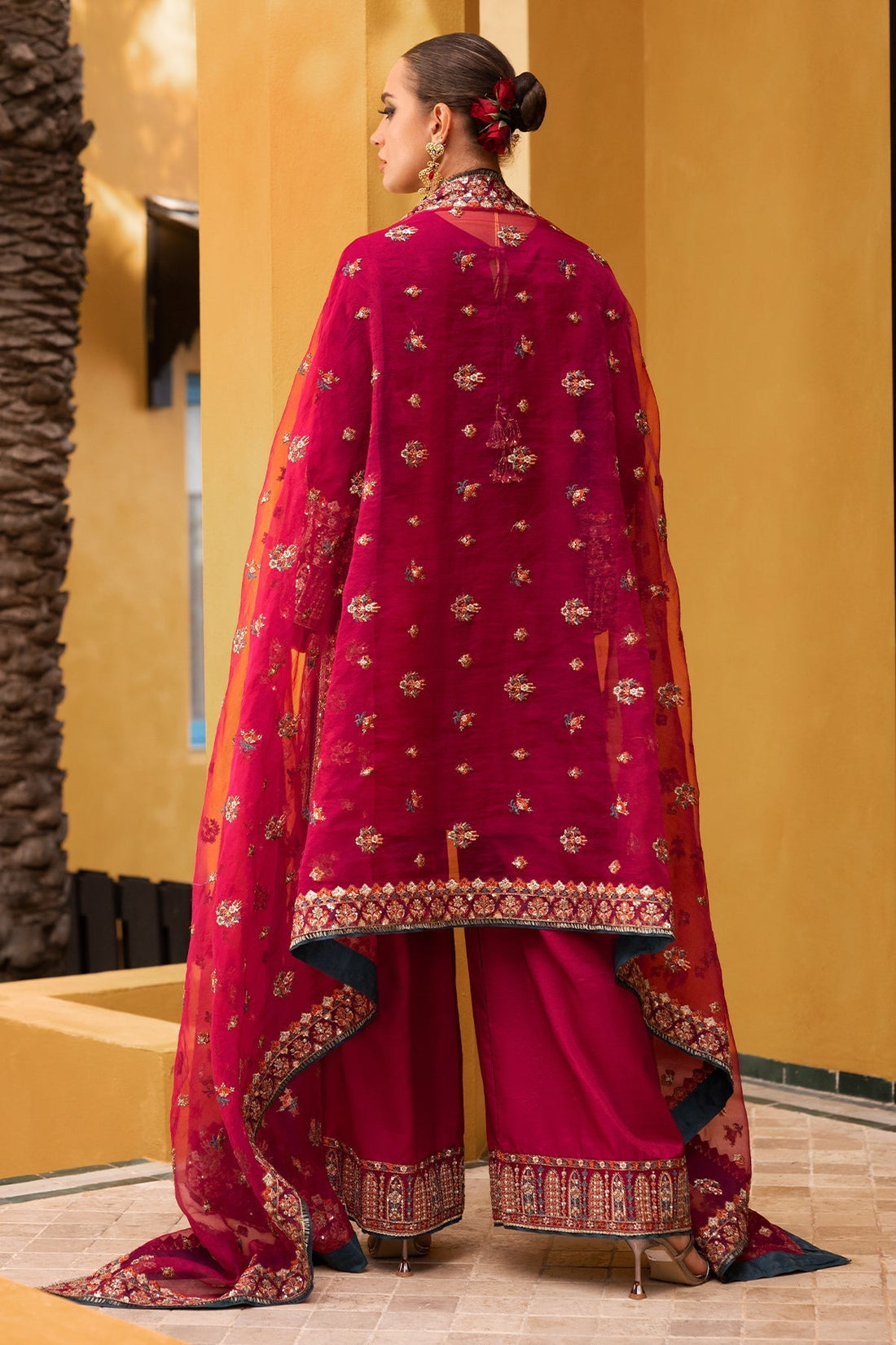 Charizma | Festive Pret | CMA-5-131 S Hot Pink Raw Silk