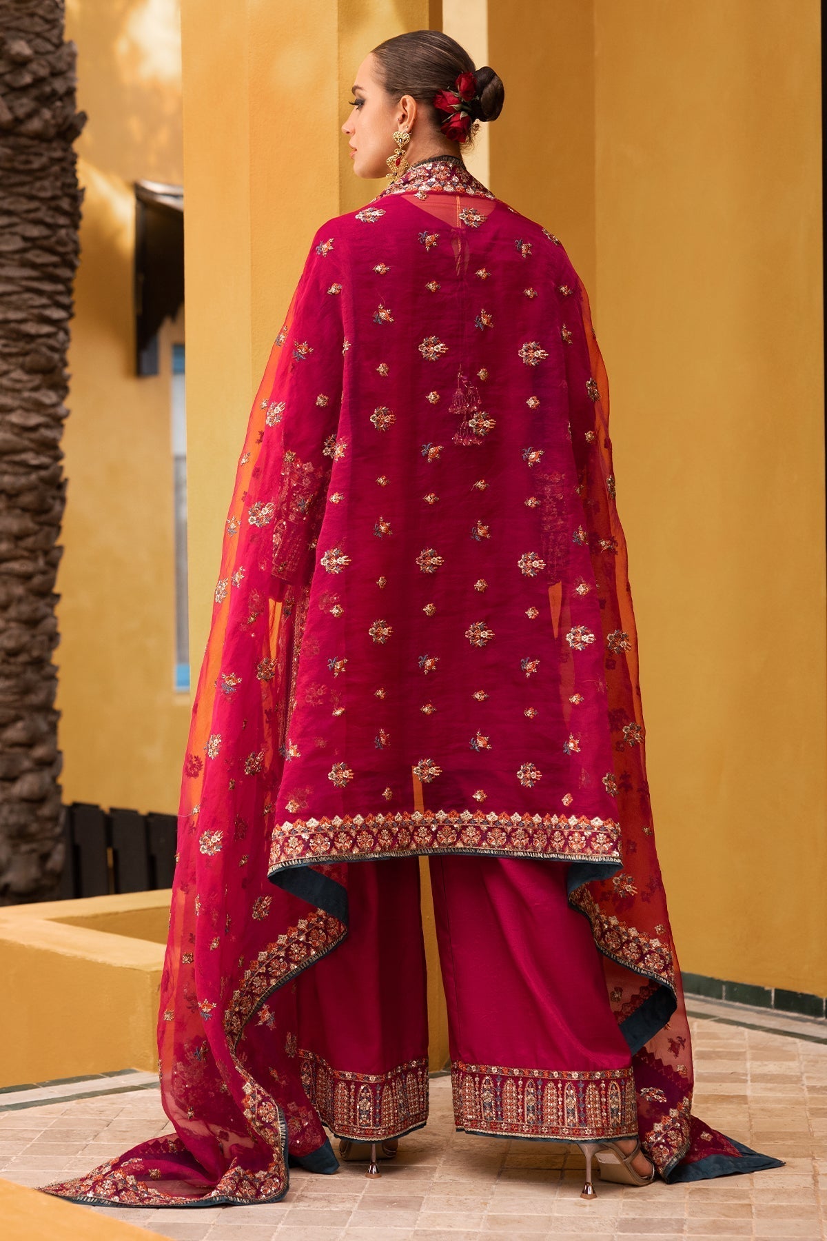 Charizma | Festive Pret | CMA-5-131 M Hot Pink Raw Silk