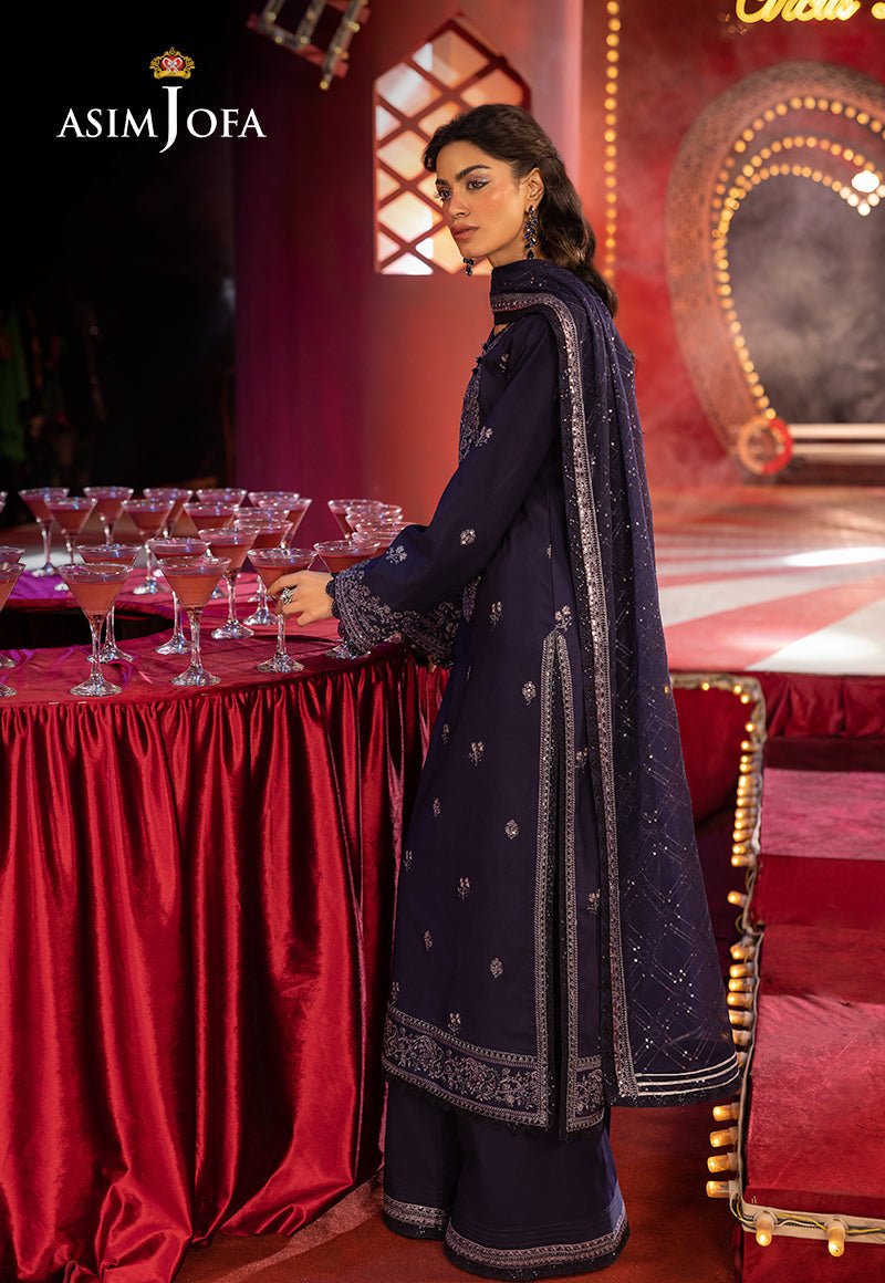 Asim Jofa | Luxury Festive Rejoice | AJLFF-03 XL Navy Blue Silk